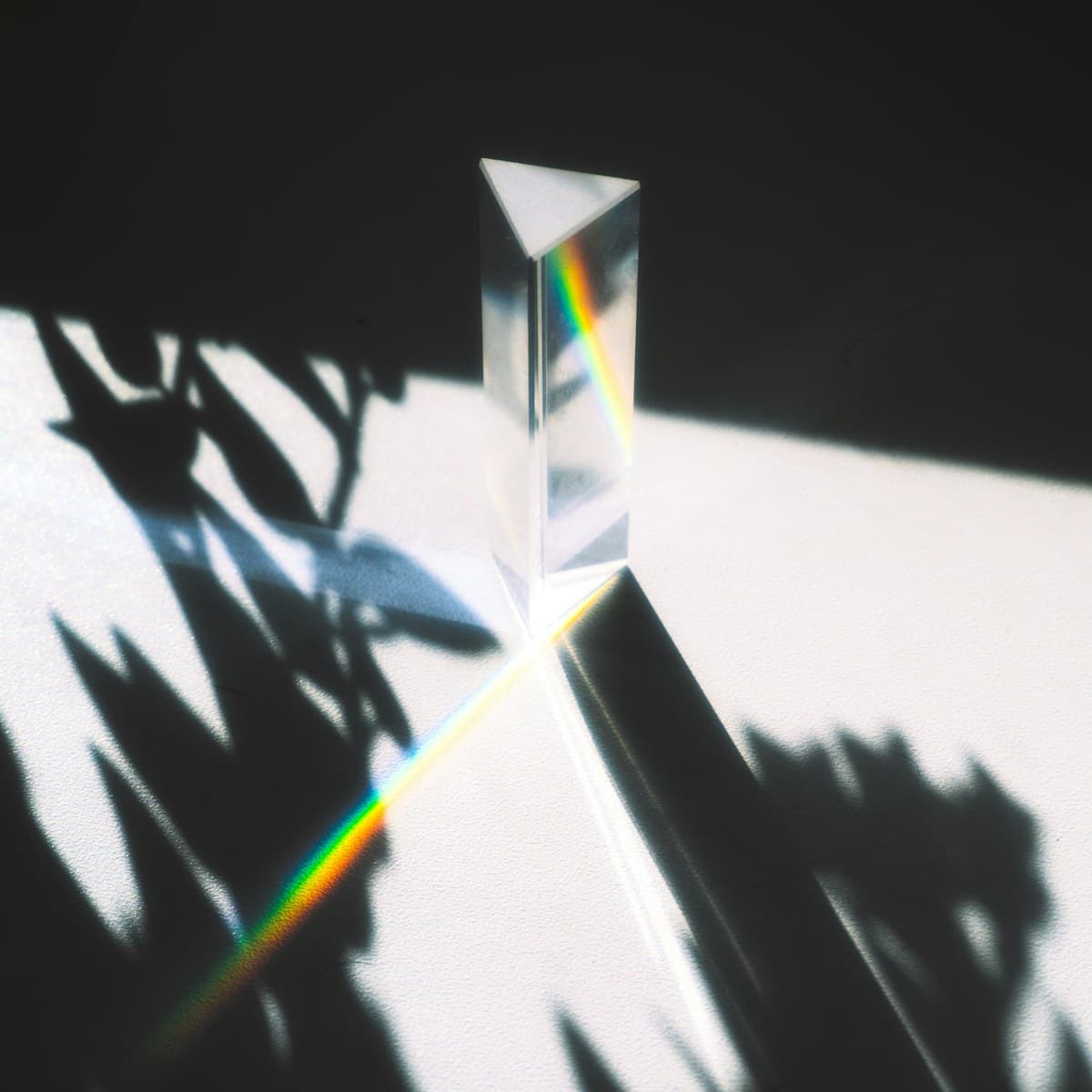 A glass prism refracting light